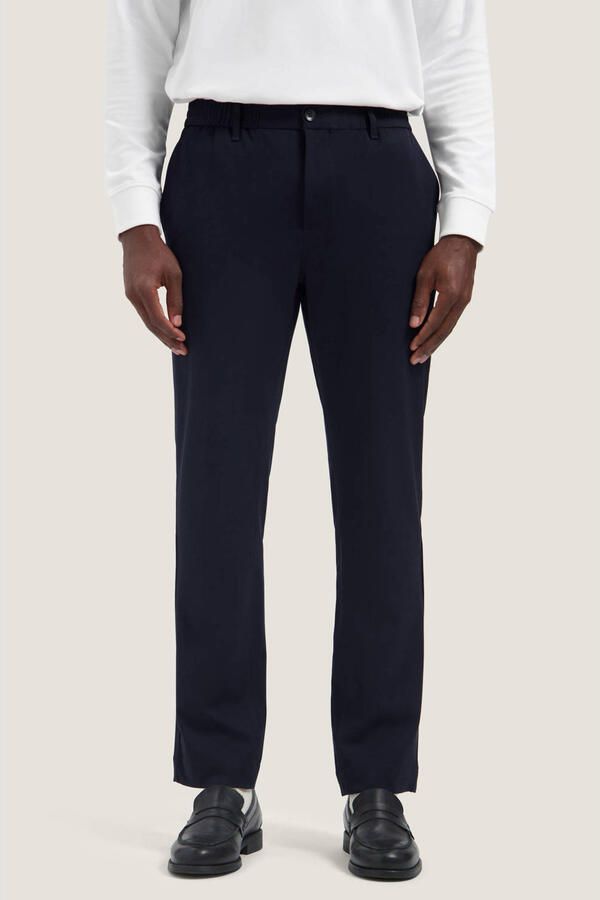 Dstrezzed straight leg casual broek donkerblauw
