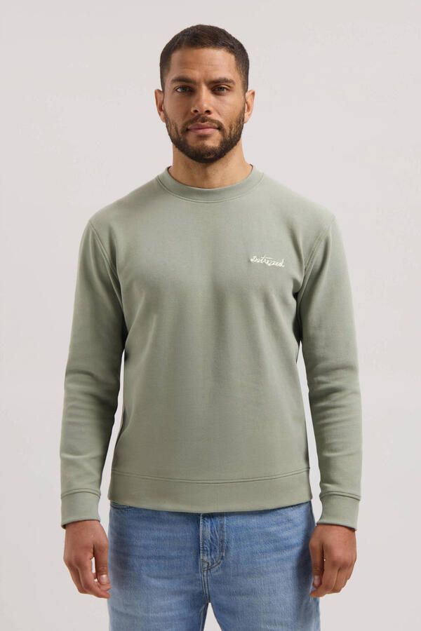 Dstrezzed sweater met backprint lichtgroen