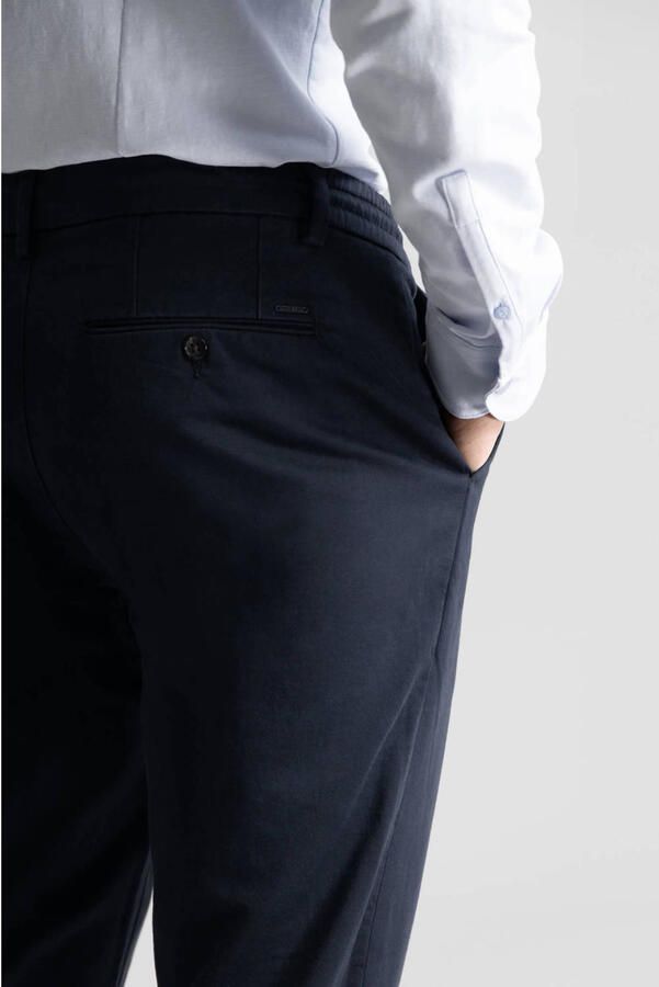 DSTREZZED Heren Broeken Lancaster Twill Knit Tapered Jogger Donkerblauw - Foto 5