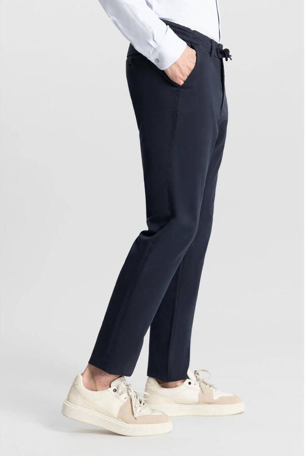 DSTREZZED Heren Broeken Lancaster Twill Knit Tapered Jogger Donkerblauw - Foto 6