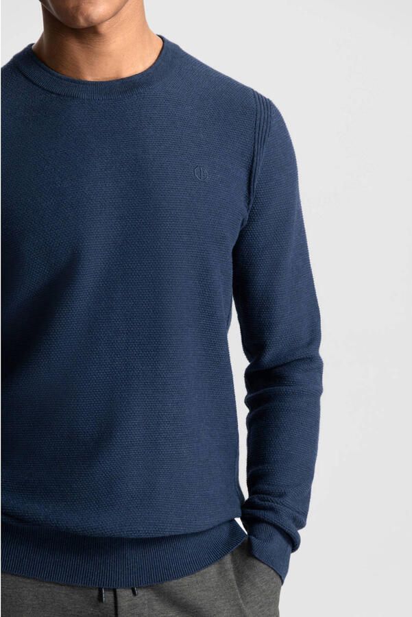 Dstrezzed trui met ingebreid patroon donkerblauw - Foto 2