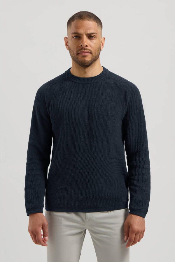 Dstrezzed trui met ingebreid patroon donkerblauw - Foto 2