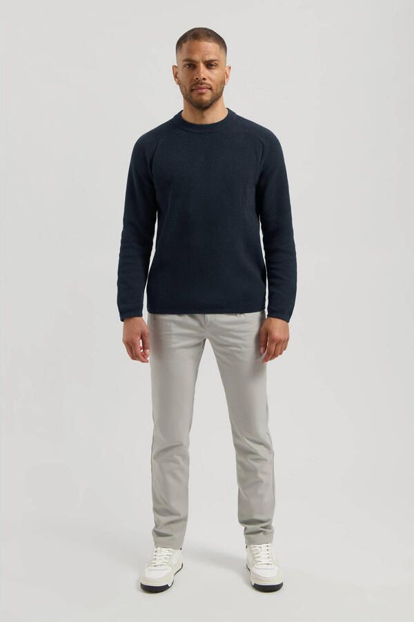 Dstrezzed trui met ingebreid patroon donkerblauw