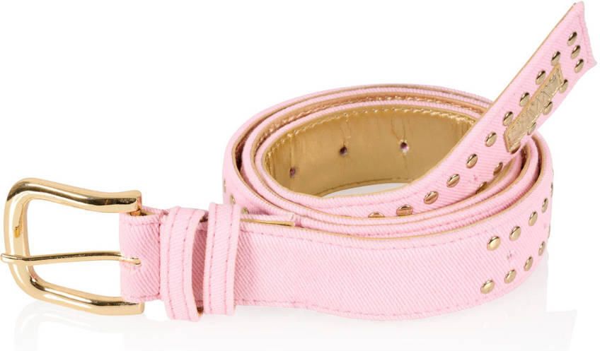DWRS denim riem Alexandria met studs roze - Foto 1