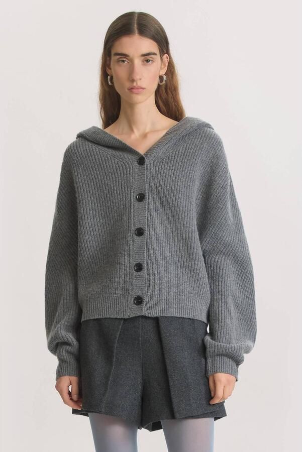 EDITED gebreid vest met wol grijs