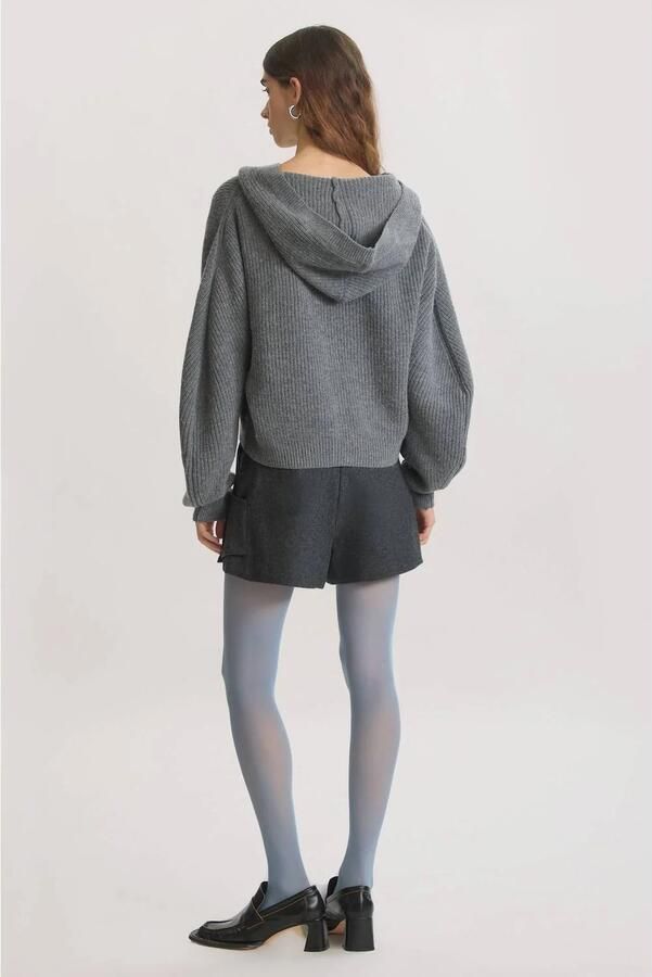 EDITED gebreid vest met wol grijs - Foto 3