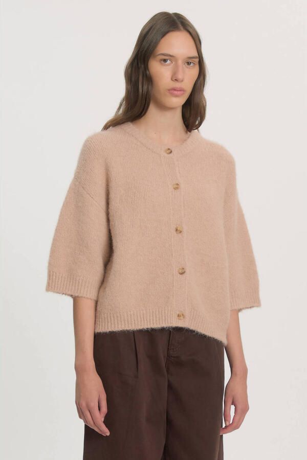 EDITED Dames Tops & T-shirts Oline Knit T-shirt Beige - Foto 5