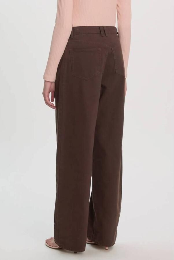 EDITED high waist wide leg jeans donkerbruin - Foto 6