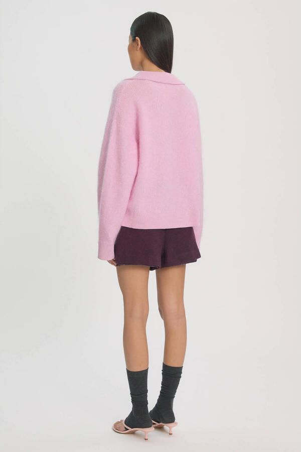 EDITED gebreide trui met wol roze - Foto 3