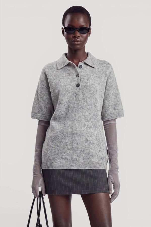 EDITED Callie Polo Shirt Lichtgrijs