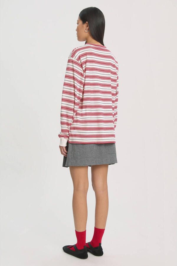 EDITED gestreept T-shirt rood - Foto 2