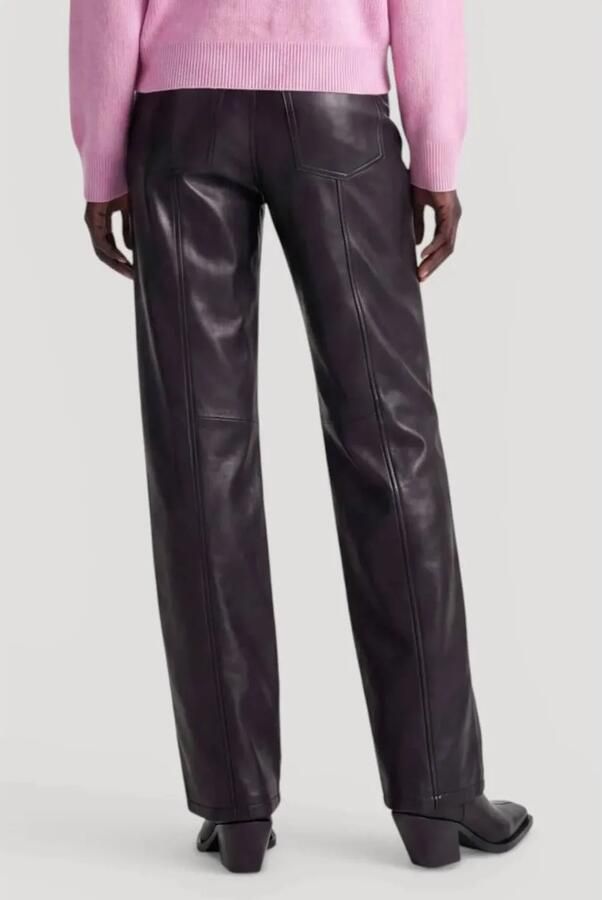 EDITED imitatieleren wide leg broek zwart - Foto 2
