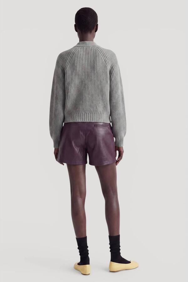 EDITED Dames Broeken Silvia Shorts Pu Bordeaux - Foto 7
