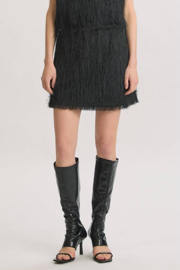 EDITED mini rok met franjes zwart