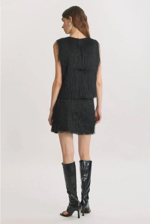 EDITED mini rok met franjes zwart - Foto 3
