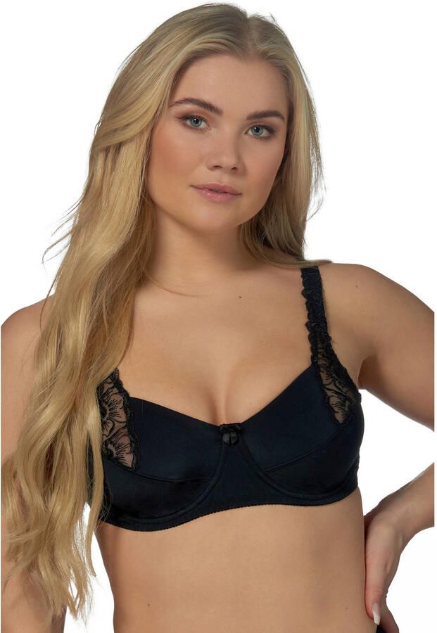 Elbrina Beugel-bh verstelbare bandjes zonder cup met beugel met kant met strik