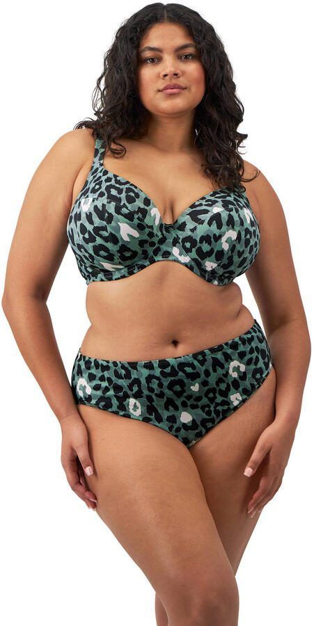 Elomi niet-voorgevormde beugel bikinitop Jungle Bay kakigroen zwart wit - Foto 1