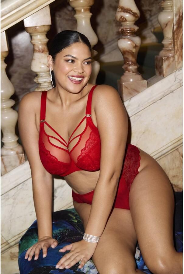 Elomi Brianna niet-voorgevormde plunge-bh met beugel rood - Foto 3
