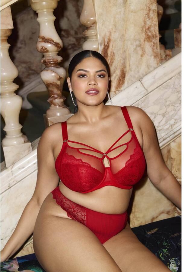 Elomi Brianna niet-voorgevormde plunge-bh met beugel rood - Foto 2