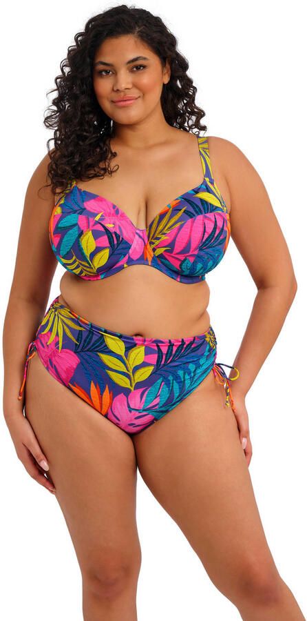 Elomi high waist bikinibroekje Porto Rafti blauw roze groen