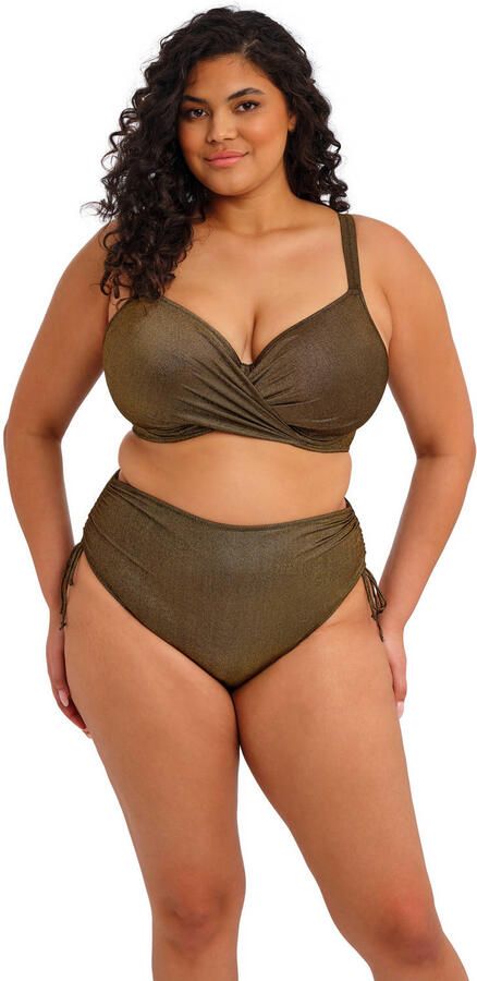 Elomi high waist bikinibroekje Sunset Shimmer met lurex bruin