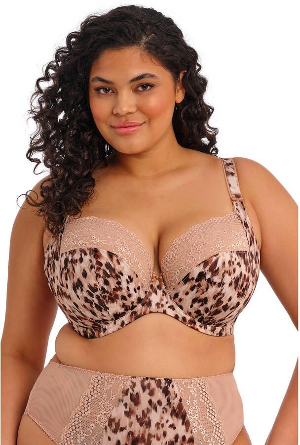 Elomi Lucie niet-voorgevormde kanten gebloemde beugel-bh beige