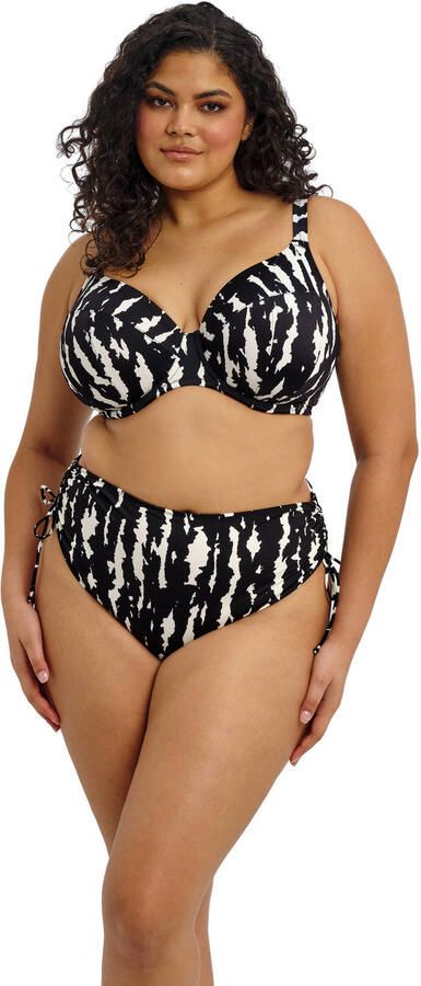 Elomi high waist bikinibroekje Echo Shell zwart wit