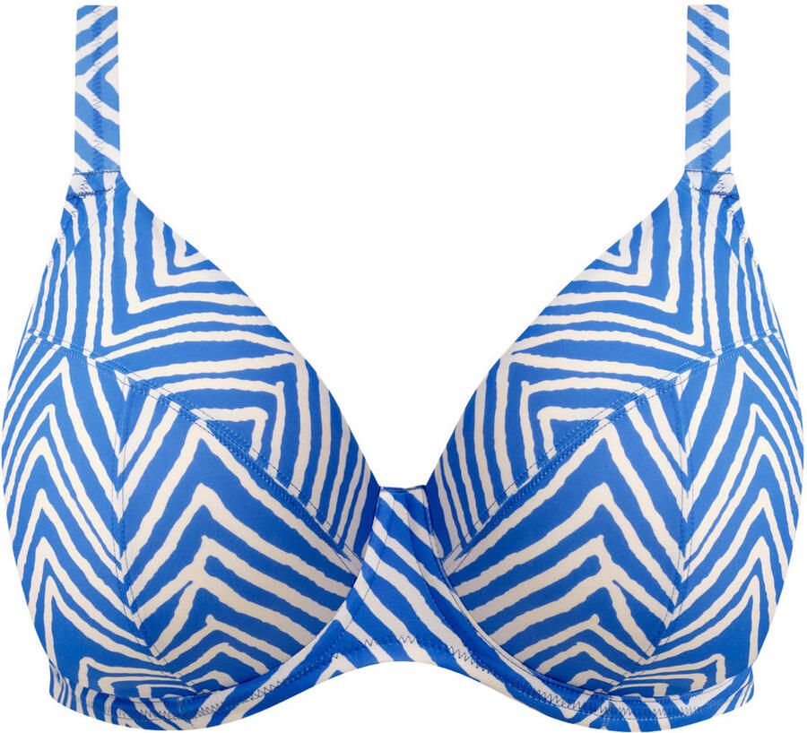 Elomi niet-voorgevormde beugel bikinitop Fiji Falls blauw wit