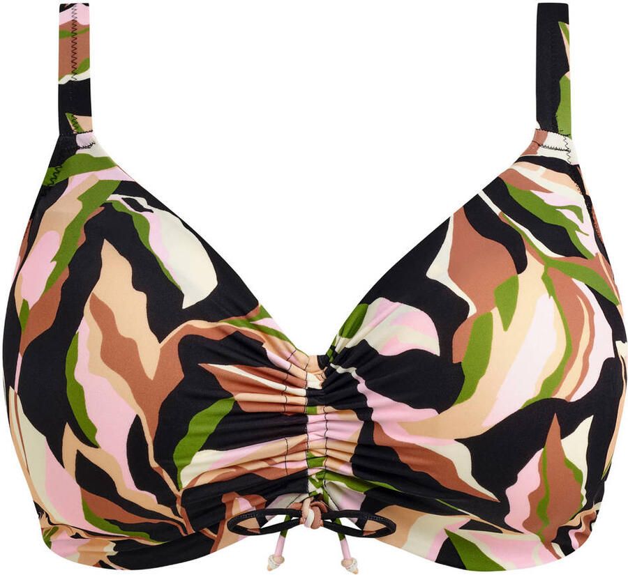 Elomi niet-voorgevormde beugel bikinitop Ocean Avenue zwart multi