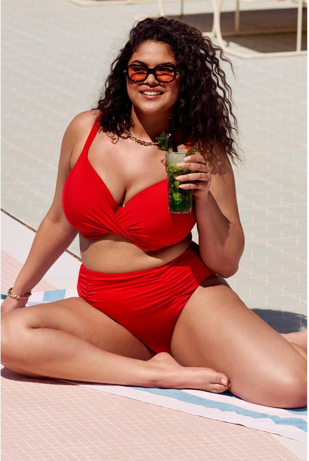 Elomi niet-voorgevormde beugel bikinitop Plain Sailing rood - Foto 3