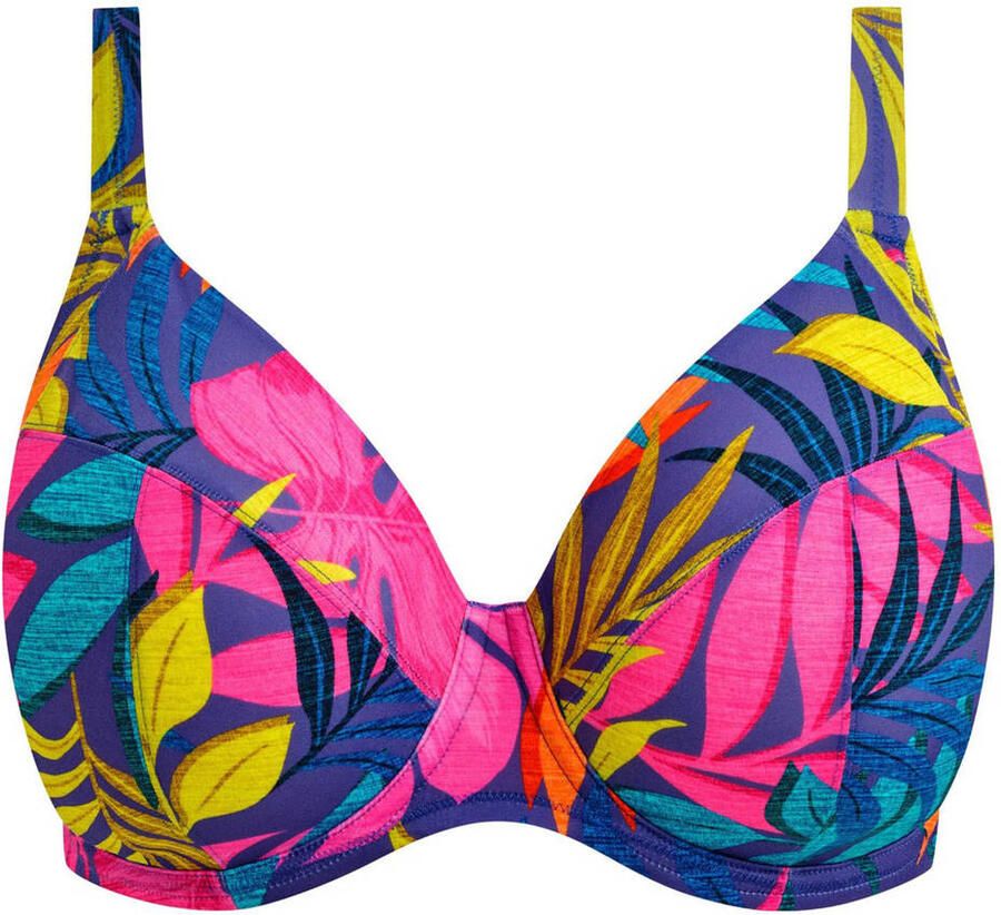 Elomi niet-voorgevormde beugel bikinitop Porto Rafti blauw roze groen