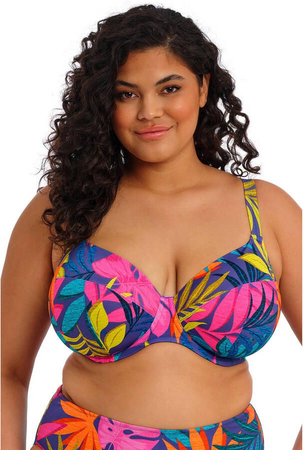 Elomi niet-voorgevormde beugel bikinitop Porto Rafti blauw roze groen - Foto 2