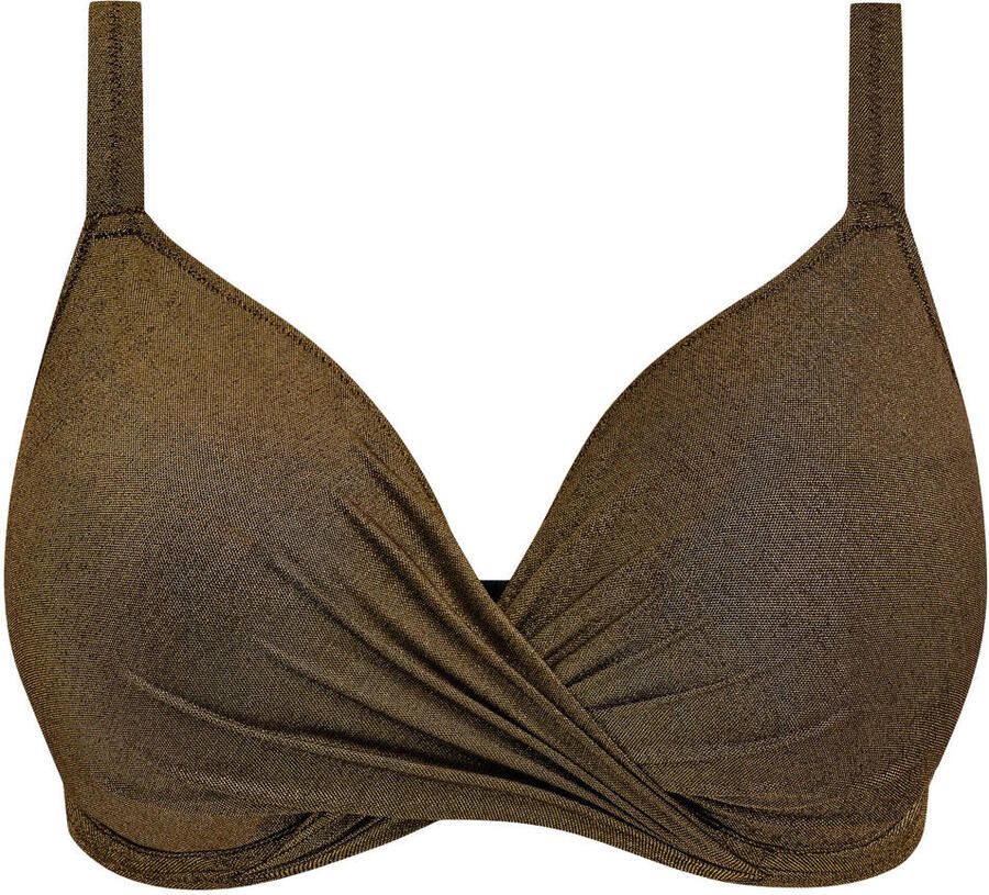 Elomi niet-voorgevormde beugel bikinitop Sunset Shimmer met lurex bruin