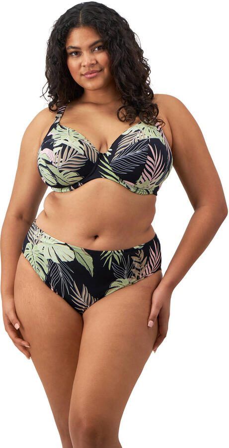 Elomi niet-voorgevormde beugel bikinitop Tropical Retreat zwart lichtgroen roze - Foto 2