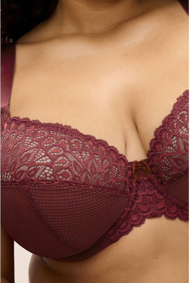Elomi Tiernie niet-voorgevormde beugel-bh donkerrood - Foto 2