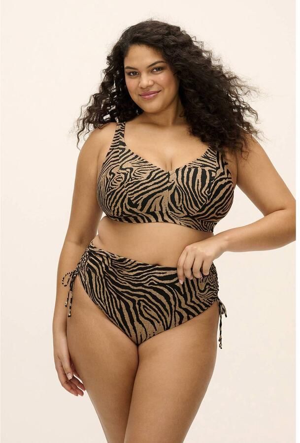 Elomi Tortoli Bay bikinibroekje met zebraprint bruin zwart