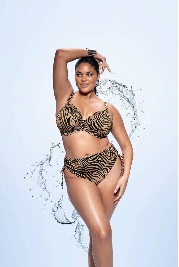 Elomi Tortoli Bay bikinibroekje met zebraprint bruin zwart - Foto 2