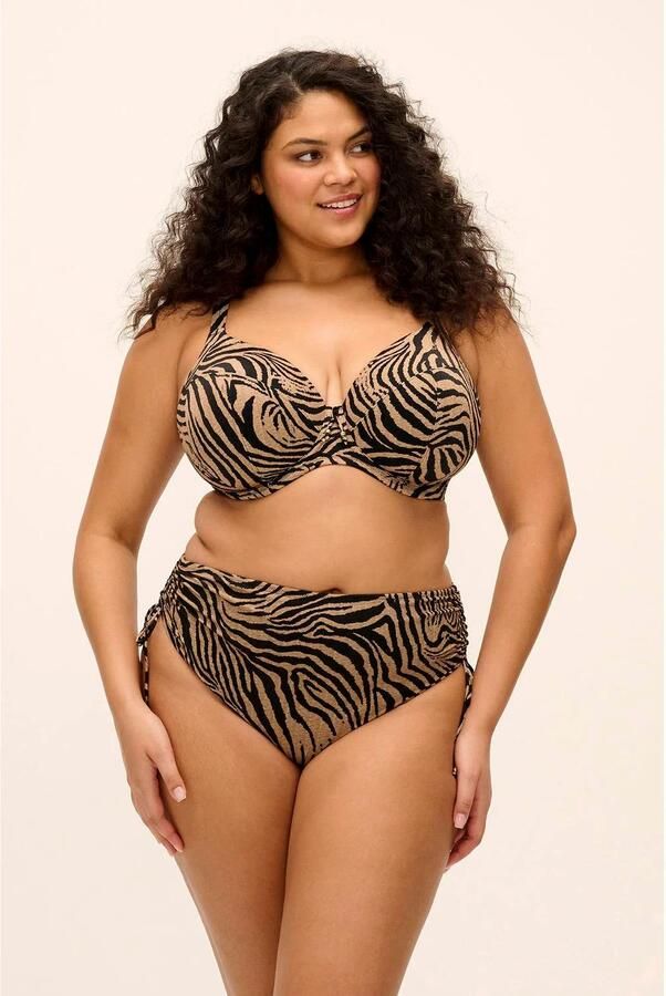 Elomi Tortoli Bay bikinibroekje met zebraprint bruin zwart - Foto 3