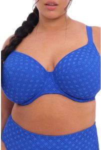 Elomi +size niet-voorgevormde crochet beugel bikinitop Bazaruto blauw