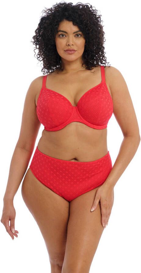 Elomi +size niet-voorgevormde crochet beugel bikinitop Bazaruto rood