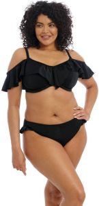Elomi +size voorgevormde beugel bikinitop Plain Sailing met ruches zwart