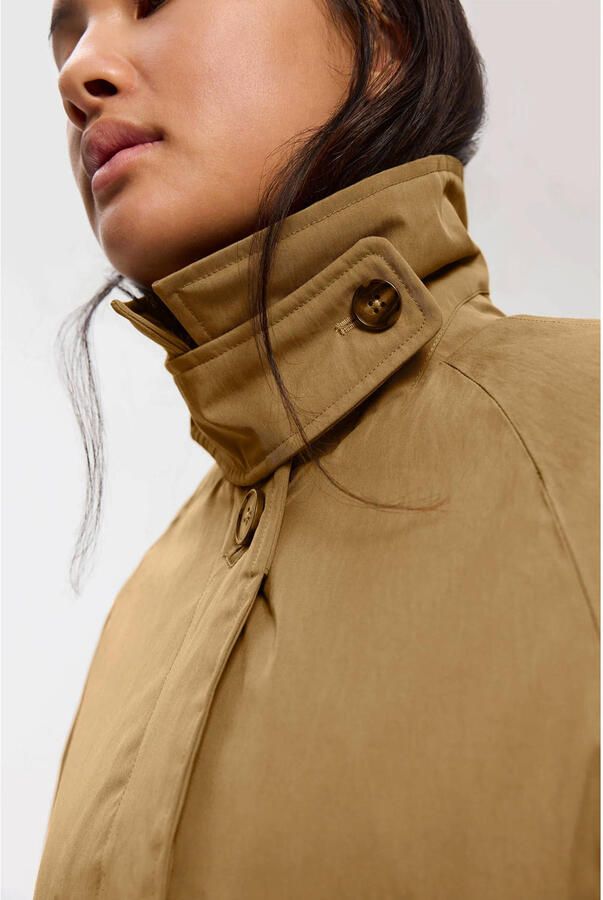 Elvine Korte trenchcoat met ceintuur camel - Foto 2