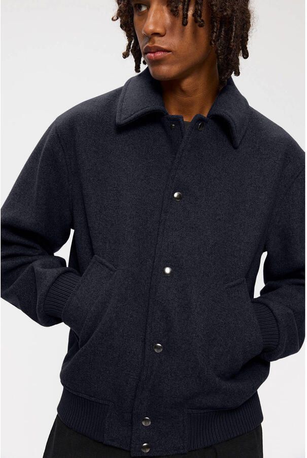 Elvine NARIAN bomberjack met wol donkerblauw - Foto 5