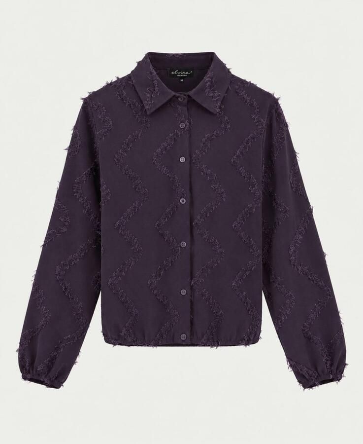 Elvira Collections blouse met glitters donkerpaars