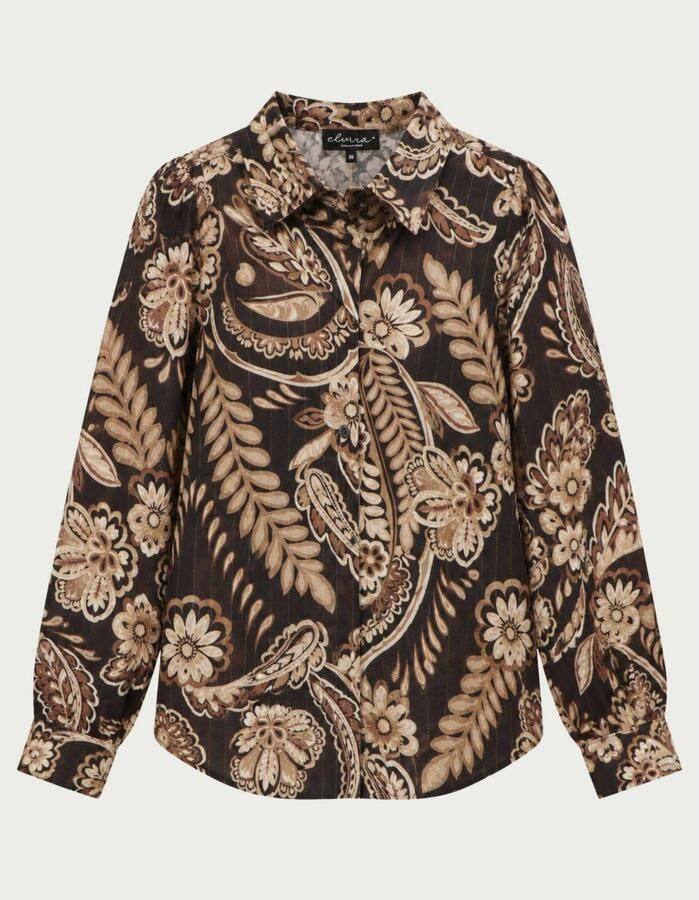Elvira Collections blouse met paisley bruin