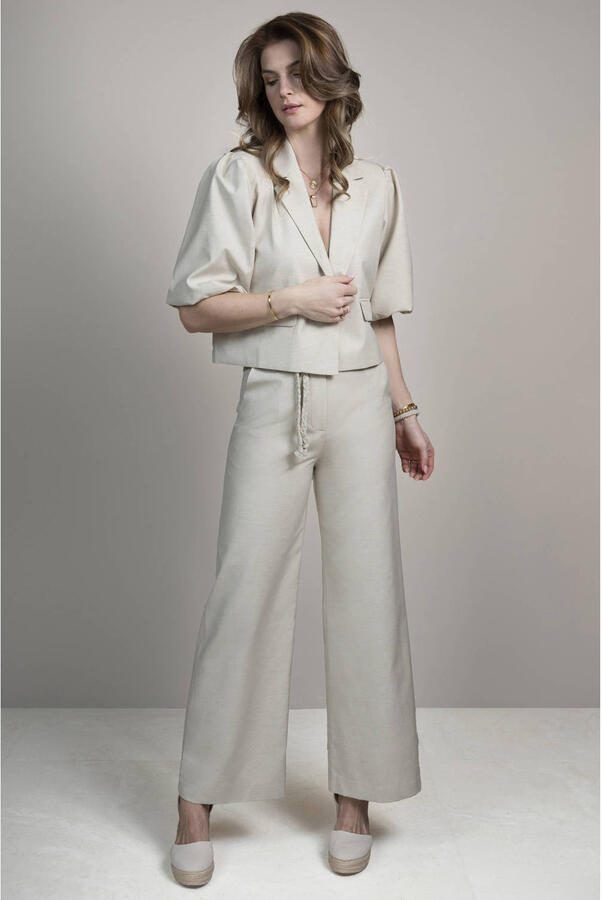Elvira Collections cropped blazer beige - Foto 3