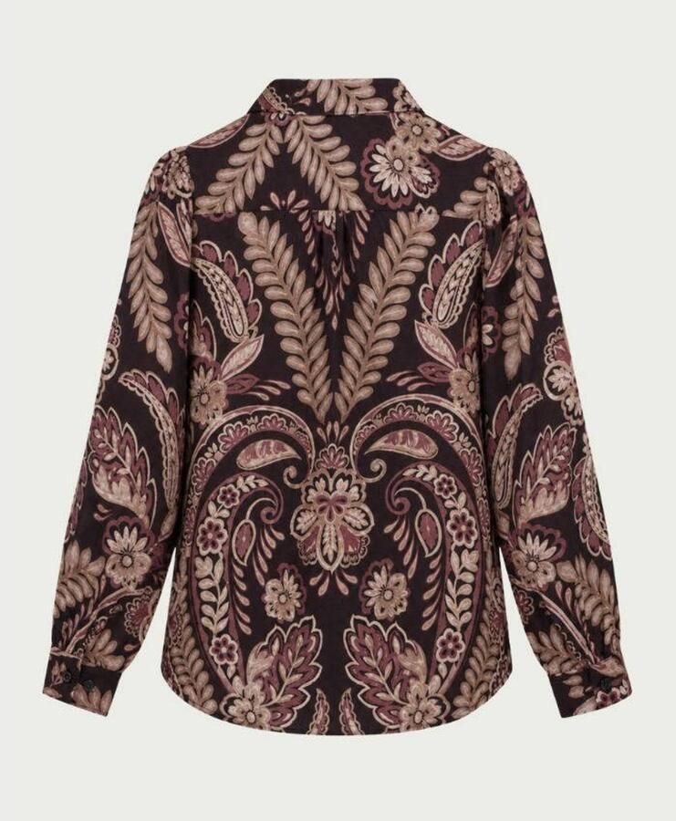 Elvira Collections gebloemde blouse bruin