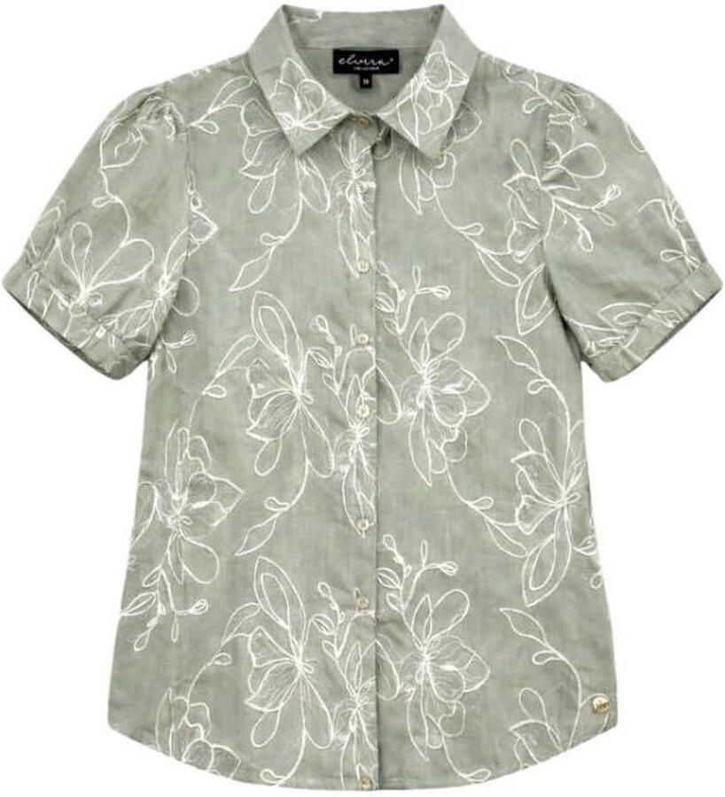 Elvira Collections gebloemde blouse lichtgroen - Foto 2