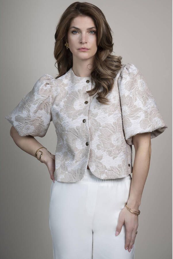 Elvira Collections gebloemde top beige