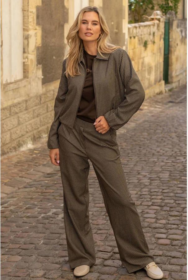 Elvira Collections geruite jas donkerbruin - Foto 2